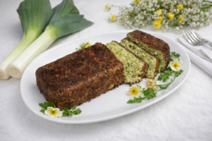 gâteau aux céréales et aux poireaux