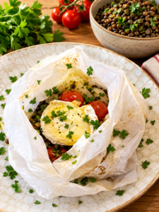 Papillote de lentilles aux chèvres