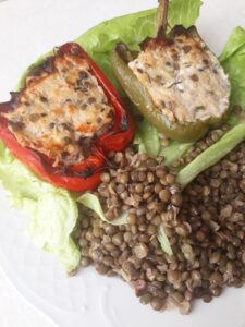 Poivrons farcis aux lentilles