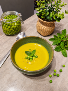 Gaspacho de petit pois à la menthe